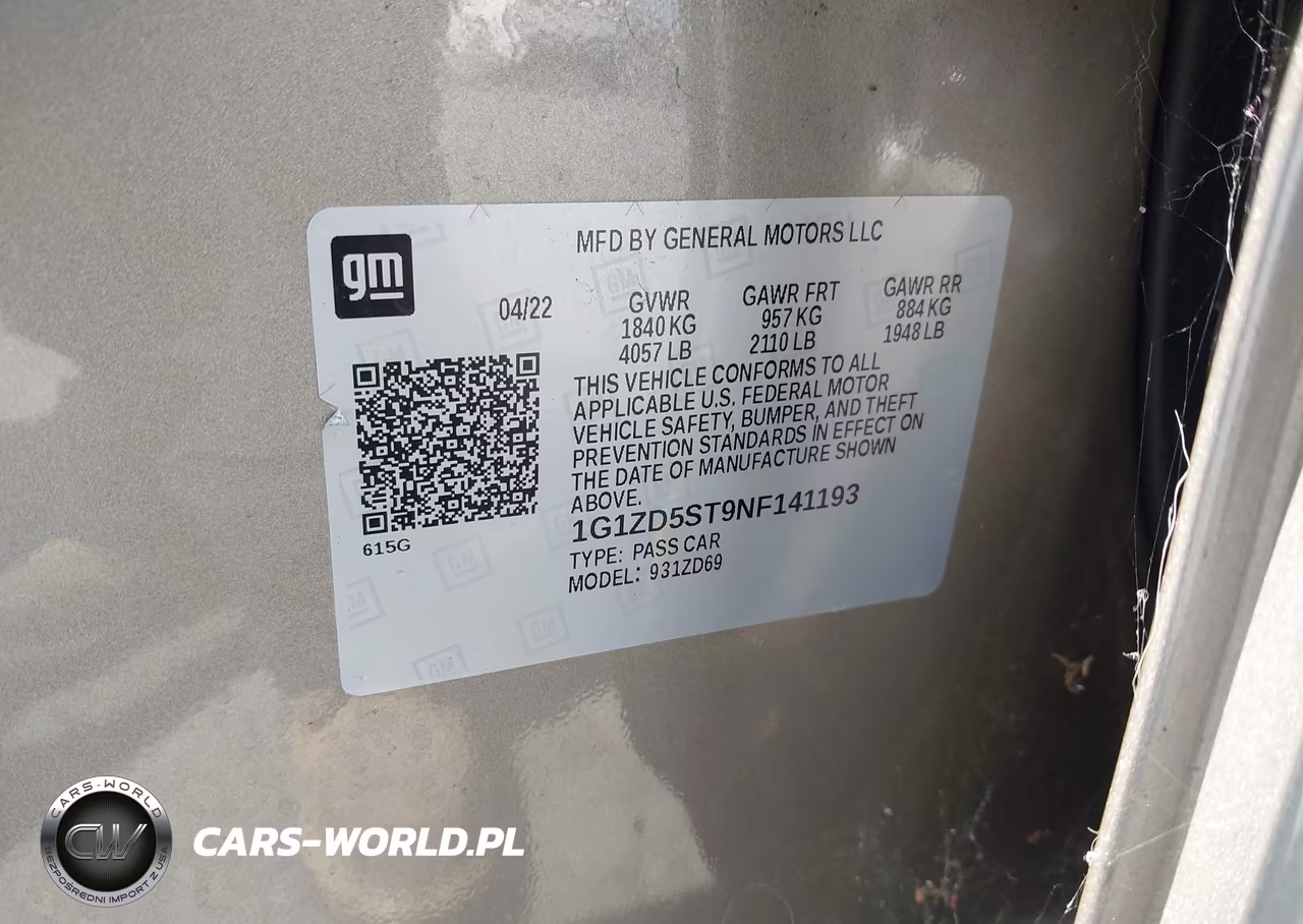 2022 Chevrolet Malibu Fwd Lt VIN:1G1ZD5ST9NF141193 - 9