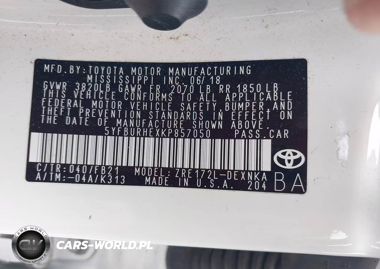 2019 Toyota Corolla Le VIN:5YFBURHEXKP857050 - 9