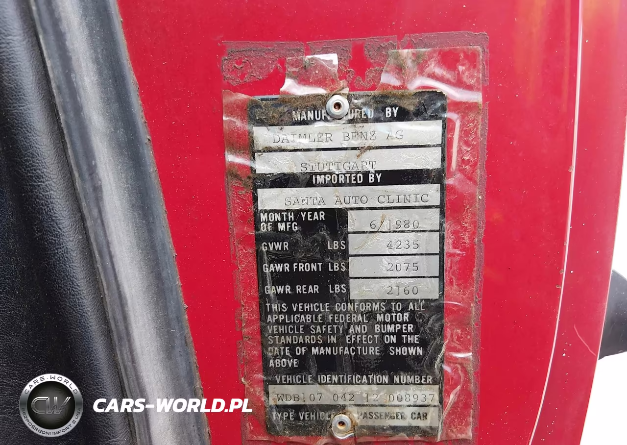 1980 Mercedes-Benz 280-Class VIN:WDB10704212008937 - 9