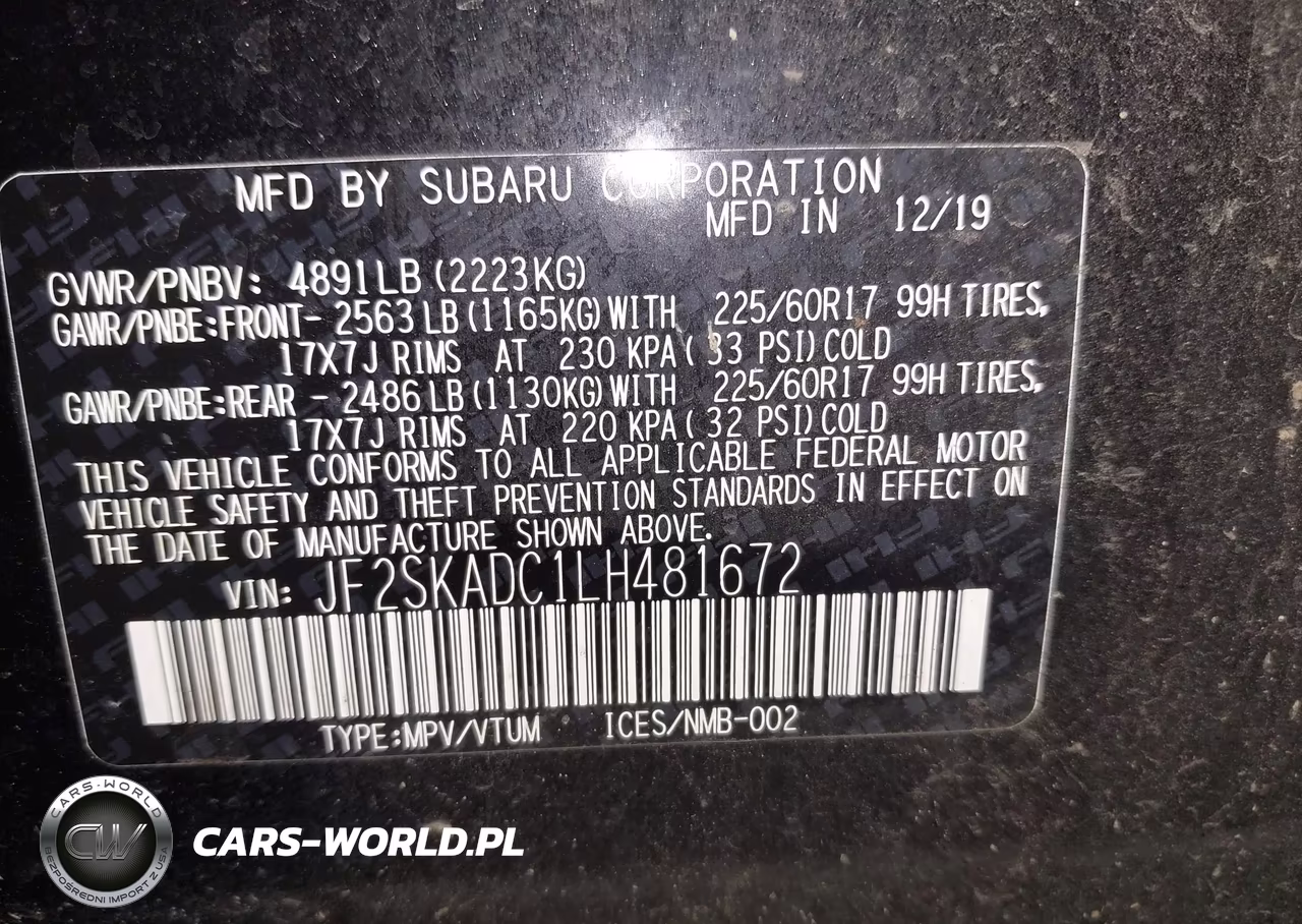 2020 Subaru Forester VIN:JF2SKADC1LH481672 - 9