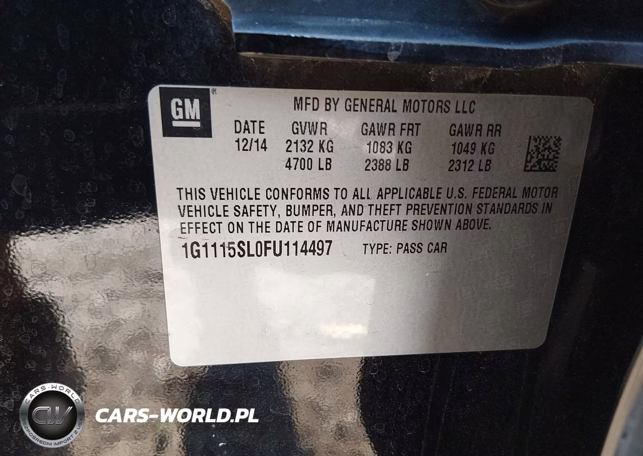 2015 Chevrolet Impala 1Lt VIN:1G1115SL0FU114497 - 9