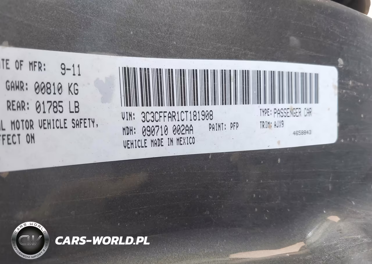 2012 Fiat 500 Pop VIN:3C3CFFAR1CT181908 - 9
