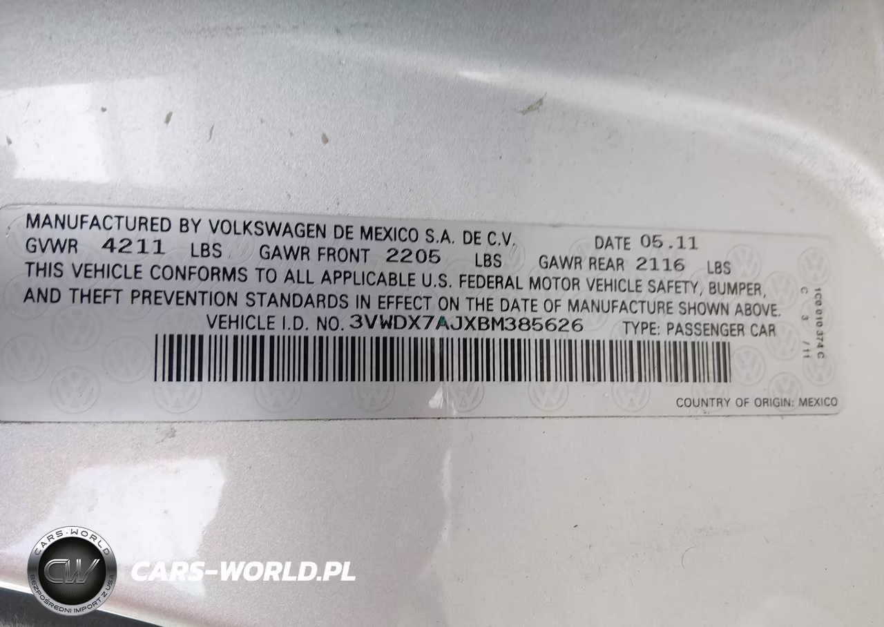 2011 Volkswagen Jetta 2.5L Se VIN:3VWDX7AJXBM385626 - 9