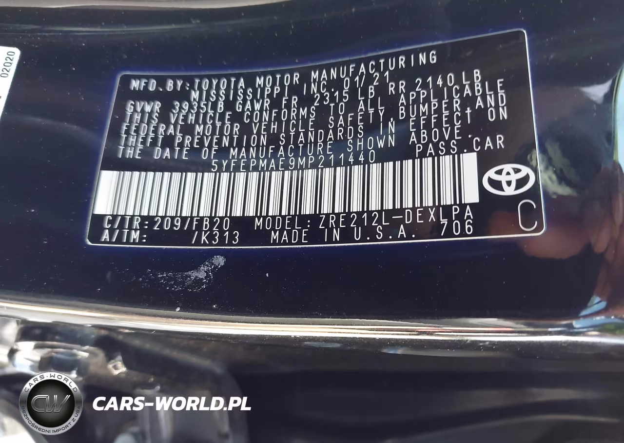 2021 Toyota Corolla Le VIN:5YFEPMAE9MP211440 - 9