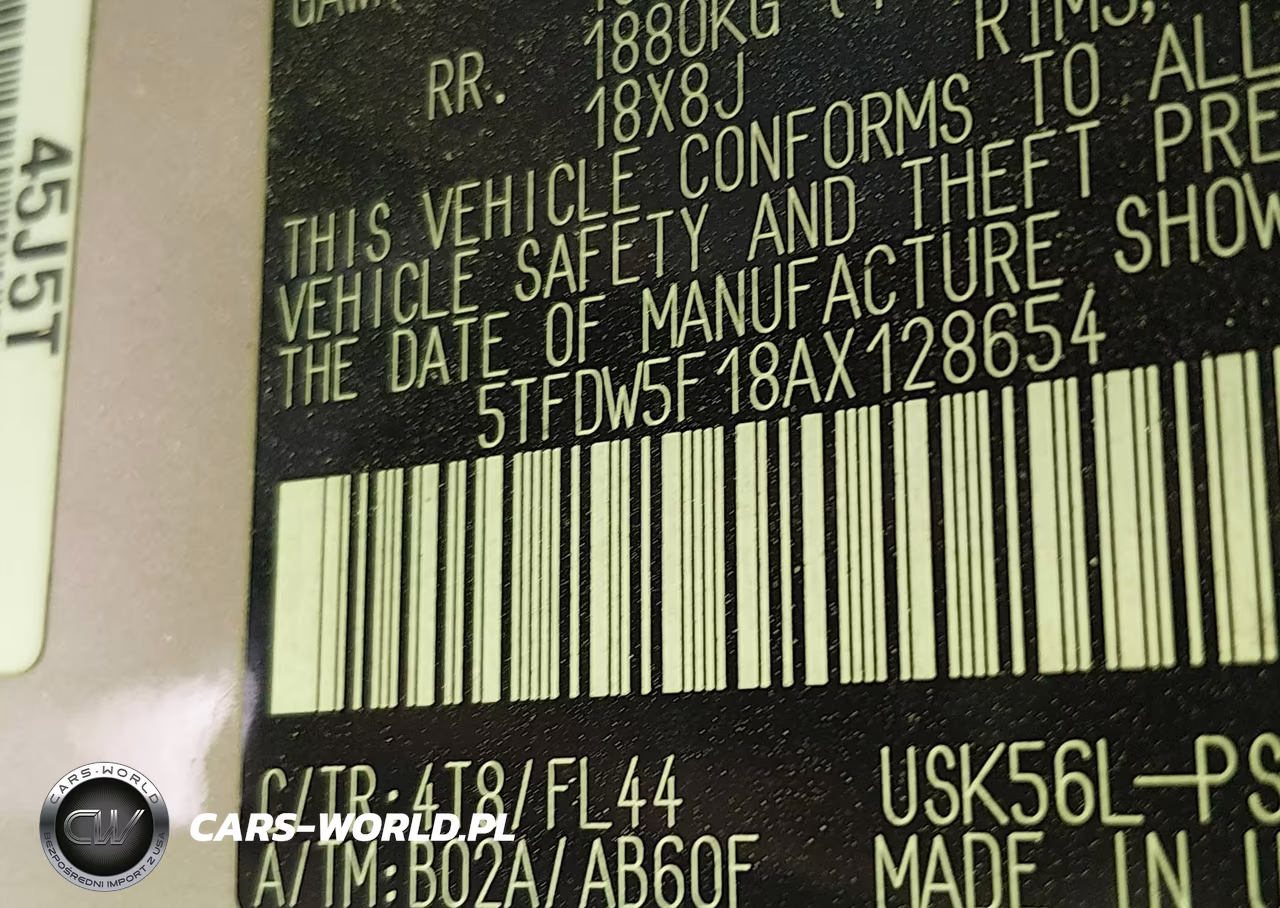 2010 Toyota Tundra Grade 5.7L V8 VIN:5TFDW5F18AX128654 - 9