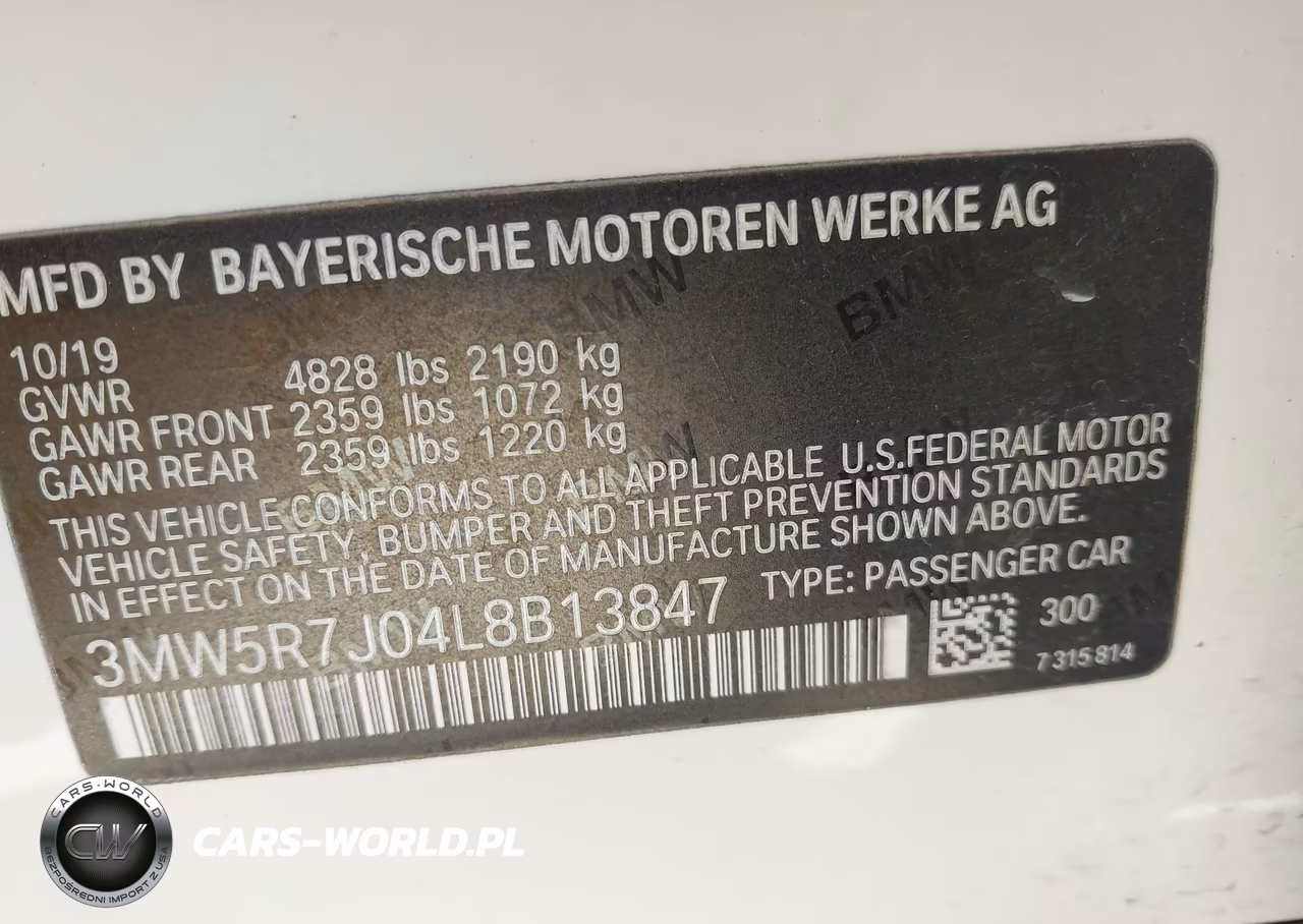 2020 BMW 330I xDrive VIN:3MW5R7J04L8B13847 - 9
