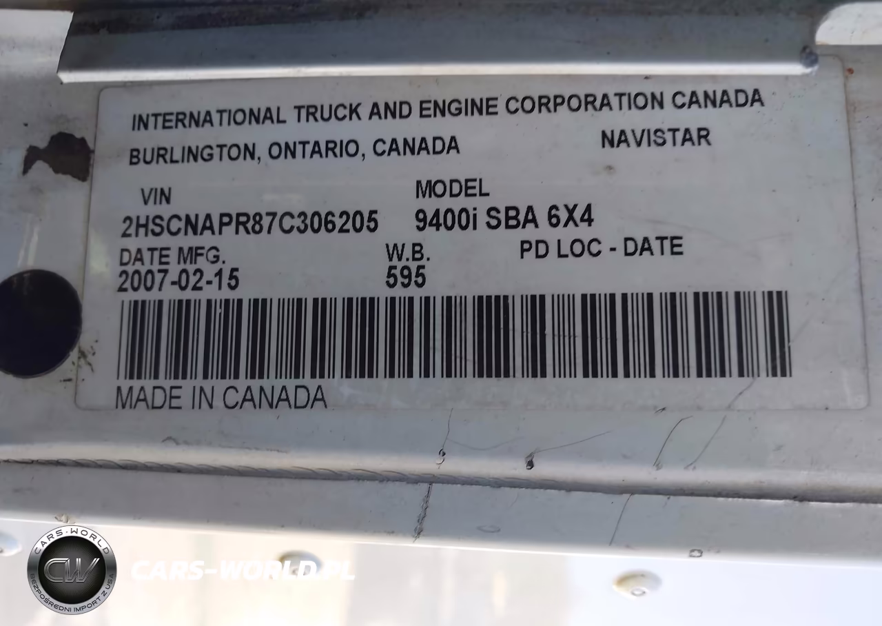 2007 International 9400 9400I VIN:2HSCNAPR87C306205 - 8