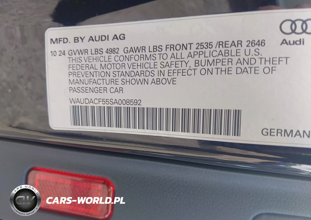 2025 Audi A5 Sportback Premium 45 Tfsi S Line Quattro S Tronic VIN:WAUDACF55SA008592 - 9