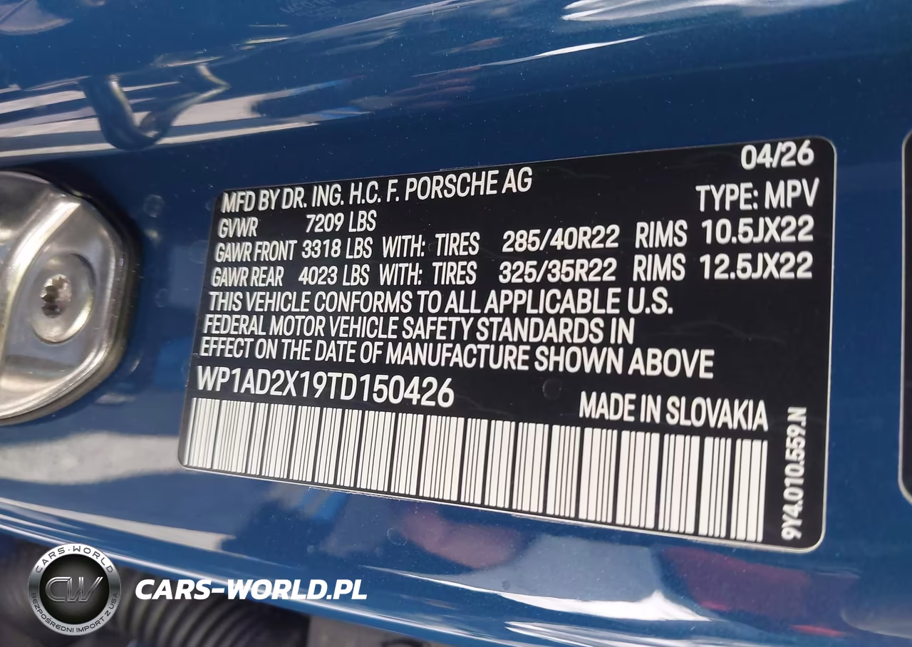 2026 Porsche Cayenne Electric Turbo VIN:WP1AD2X19TD150426 - 9