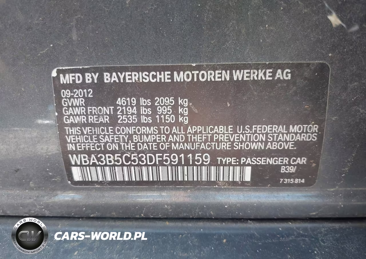 2013 BMW 328I xDrive VIN:WBA3B5C53DF591159 - 9