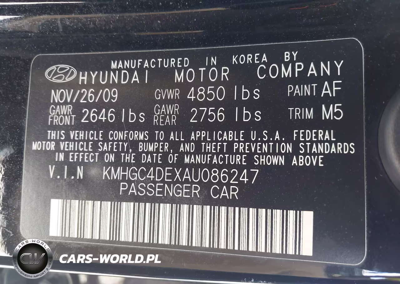 2010 Hyundai Genesis 3.8 VIN:KMHGC4DEXAU086247 - 9