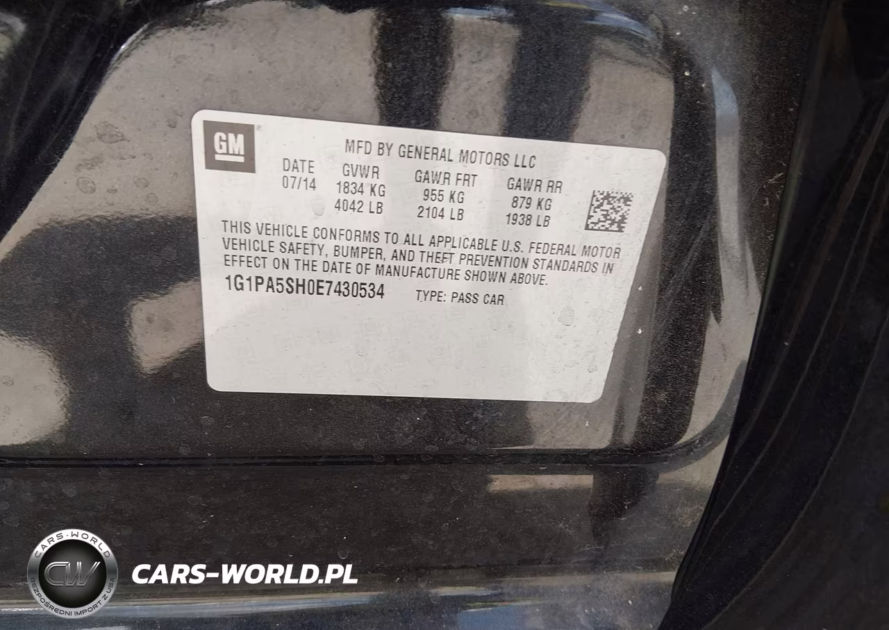 2014 Chevrolet Cruze Ls Auto VIN:1G1PA5SH0E7430534 - 9