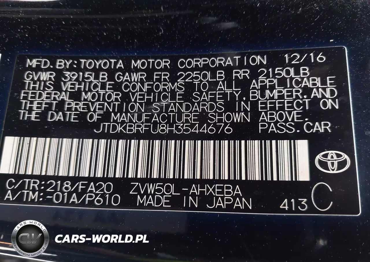 2017 Toyota Prius Two VIN:JTDKBRFU8H3544676 - 9