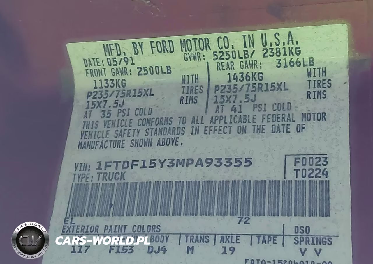 1991 Ford F150 VIN:1FTDF15Y3MPA93355 - 9