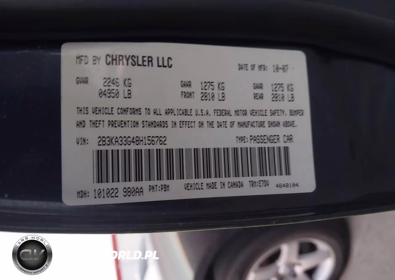 2008 Dodge Charger Sxt VIN:2B3KA33G48H156762 - 9