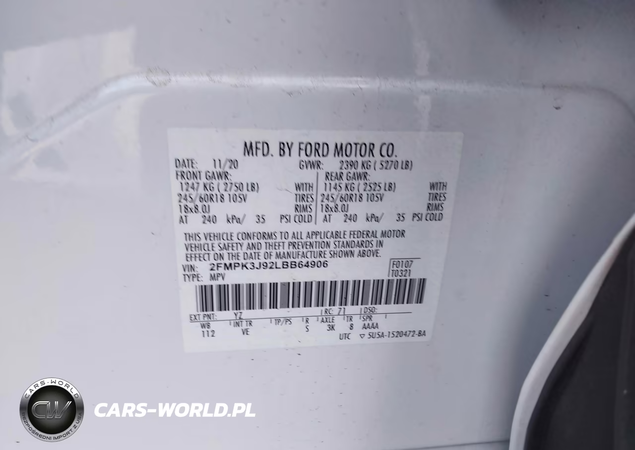 2020 Ford Edge Sel VIN:2FMPK3J92LBB64906 - 9