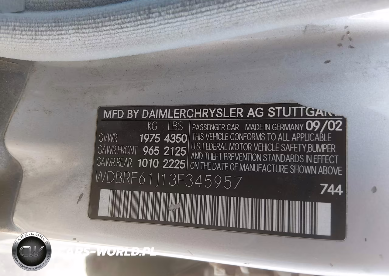 2003 Mercedes-Benz C 240 VIN:WDBRF61J13F345957 - 9