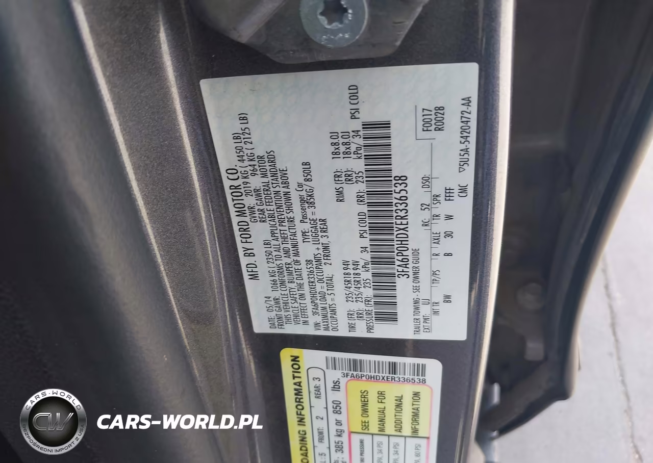 2014 Ford Fusion Se VIN:3FA6P0HDXER336538 - 9