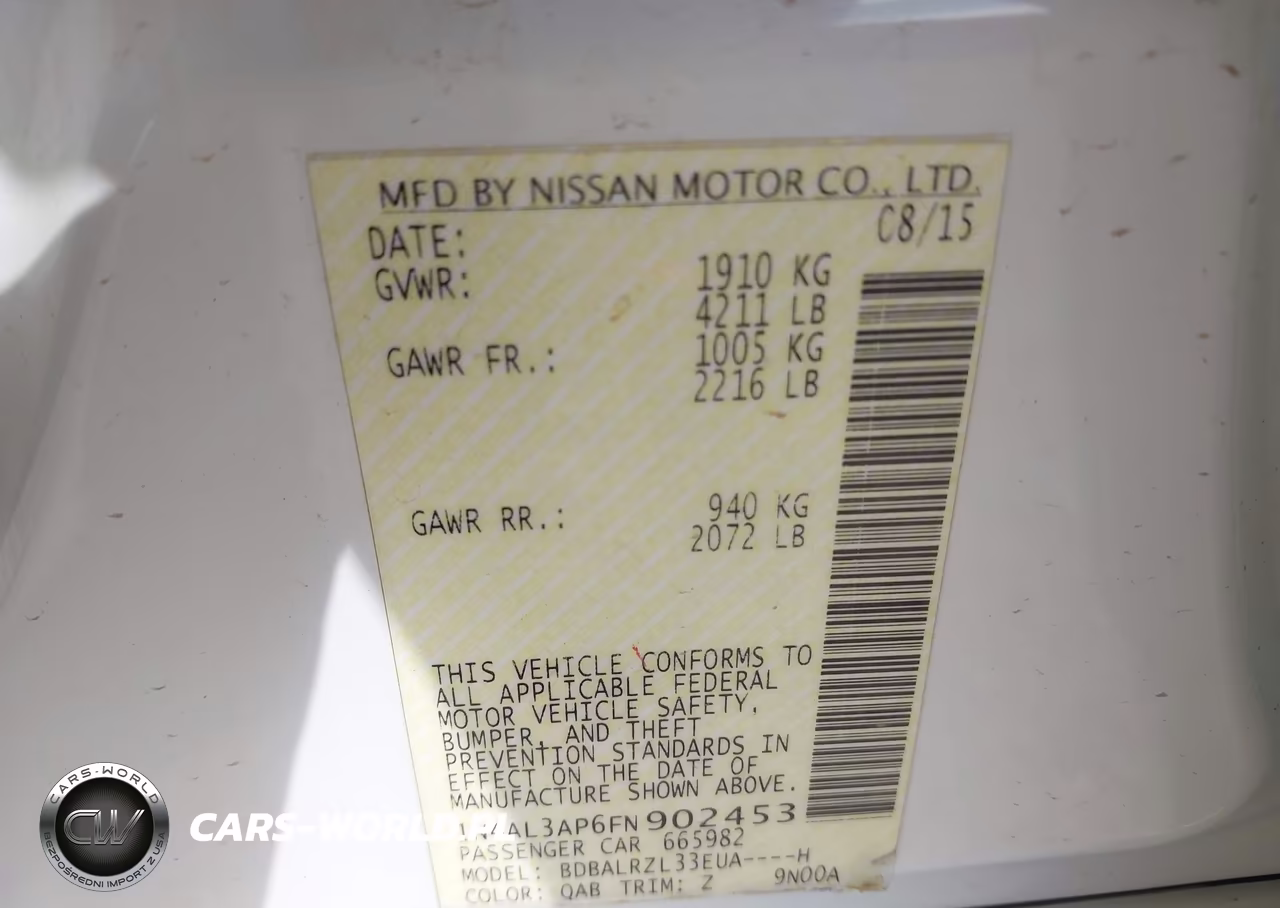 2015 Nissan Altima 2.5 Sl VIN:1N4AL3AP6FN902453 - 9