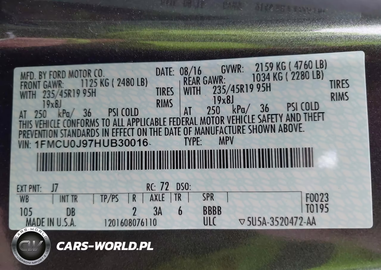 2017 Ford Escape Titanium VIN:1FMCU0J97HUB30016 - 9
