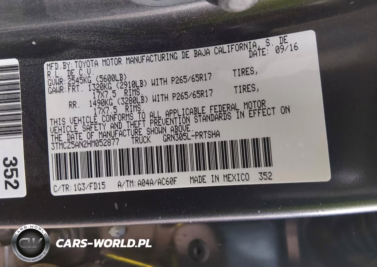 2017 Toyota Tacoma Trd Sport VIN:3TMCZ5AN2HM052877 - 9