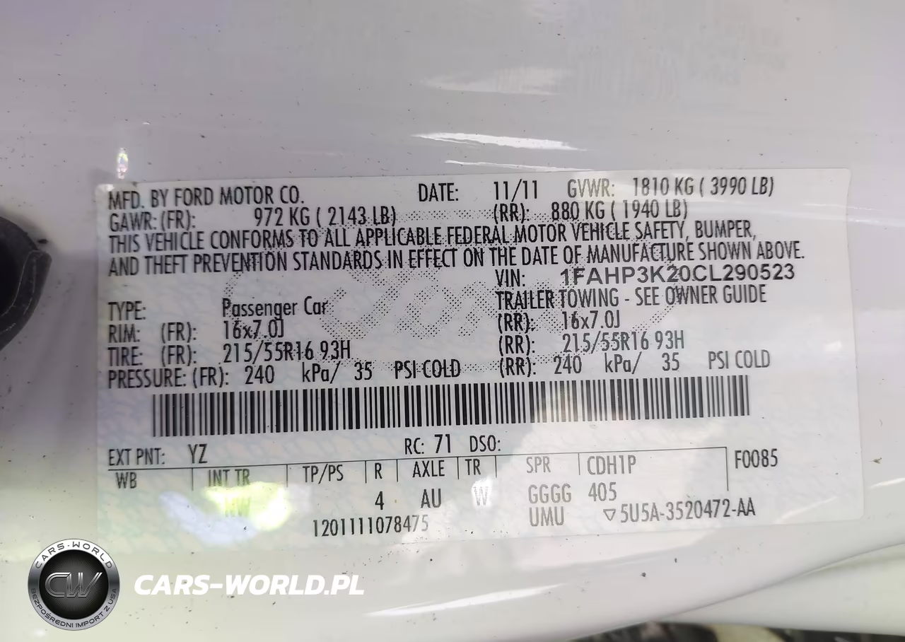 2012 Ford Focus Se VIN:1FAHP3K20CL290523 - 9
