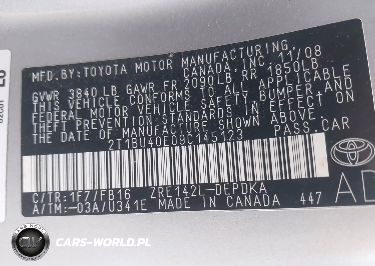 2009 Toyota Corolla Le VIN:2T1BU40E09C145123 - 9