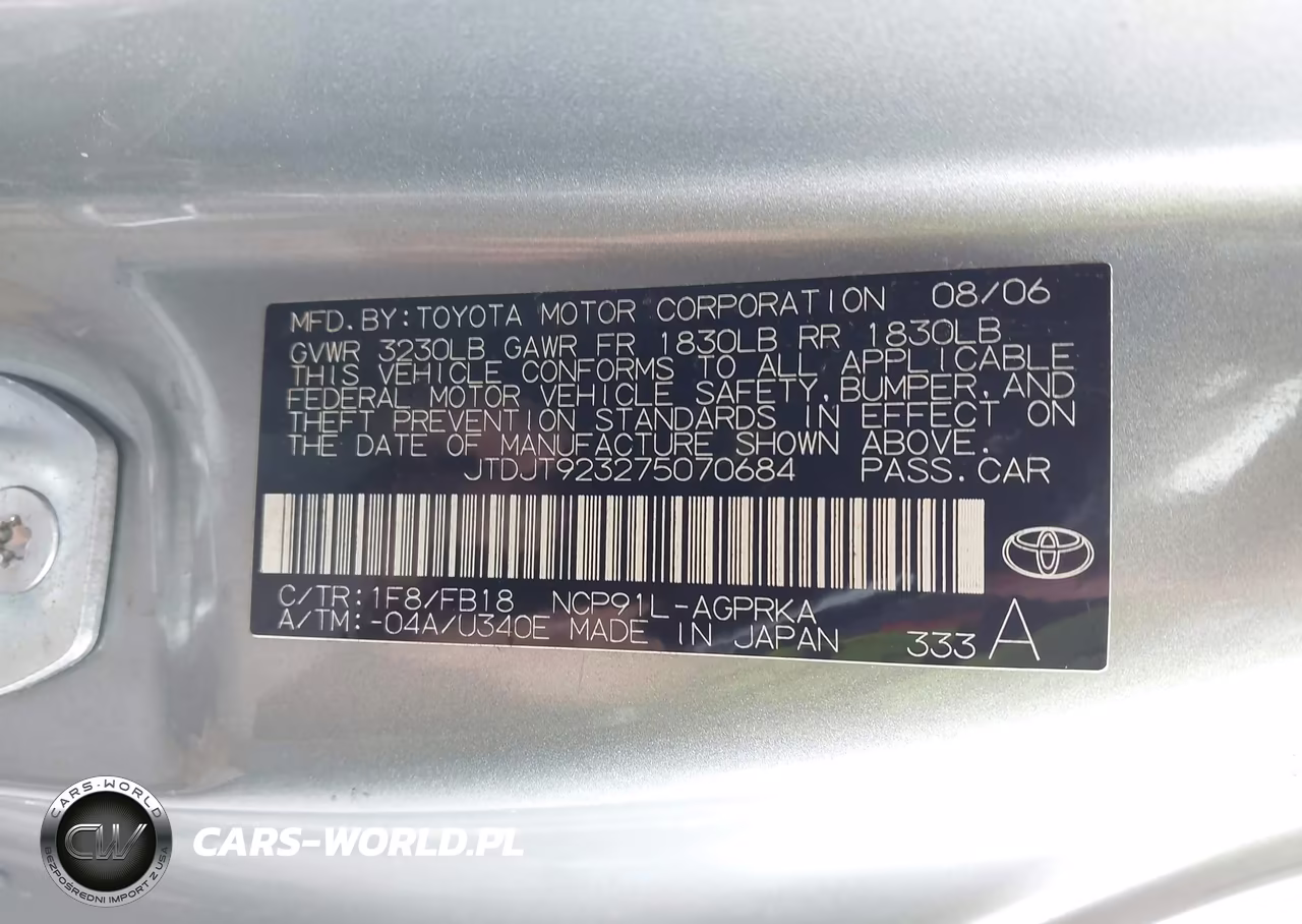 2007 Toyota Yaris VIN:JTDJT923275070684 - 9