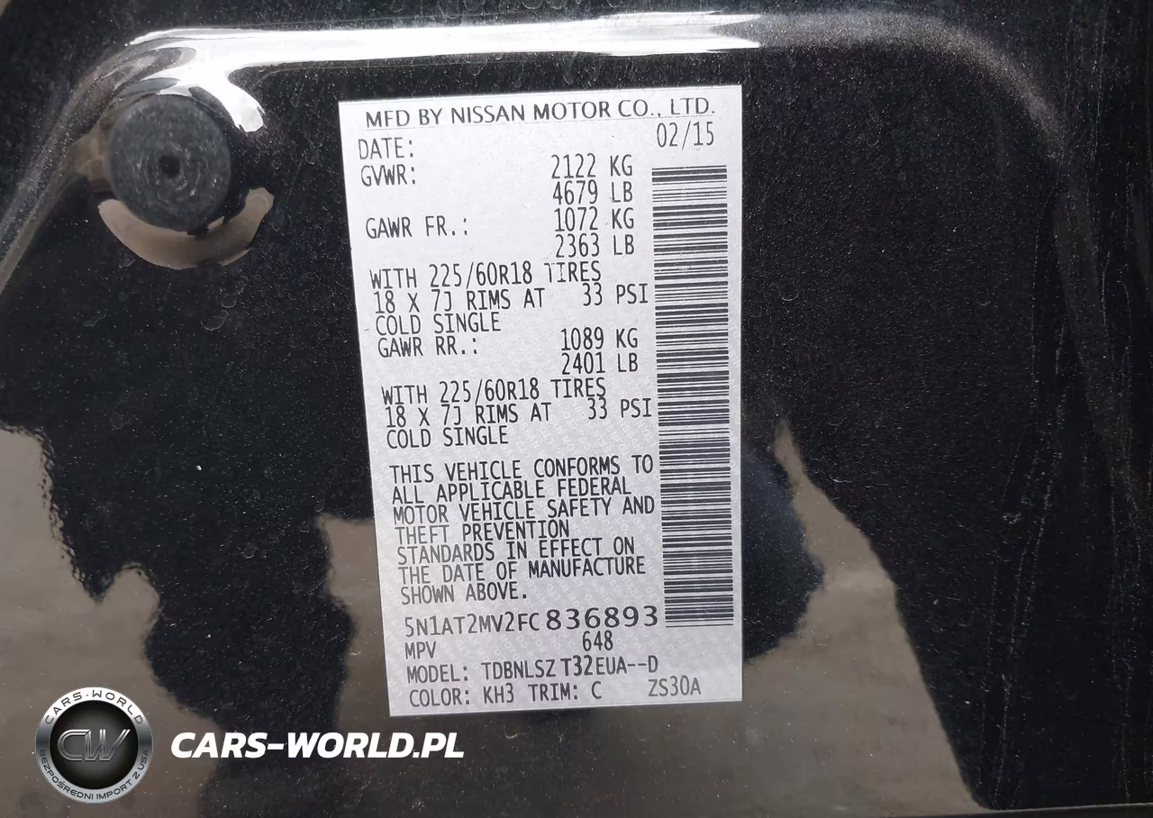 2015 Nissan Rogue Sl VIN:5N1AT2MV2FC836893 - 9
