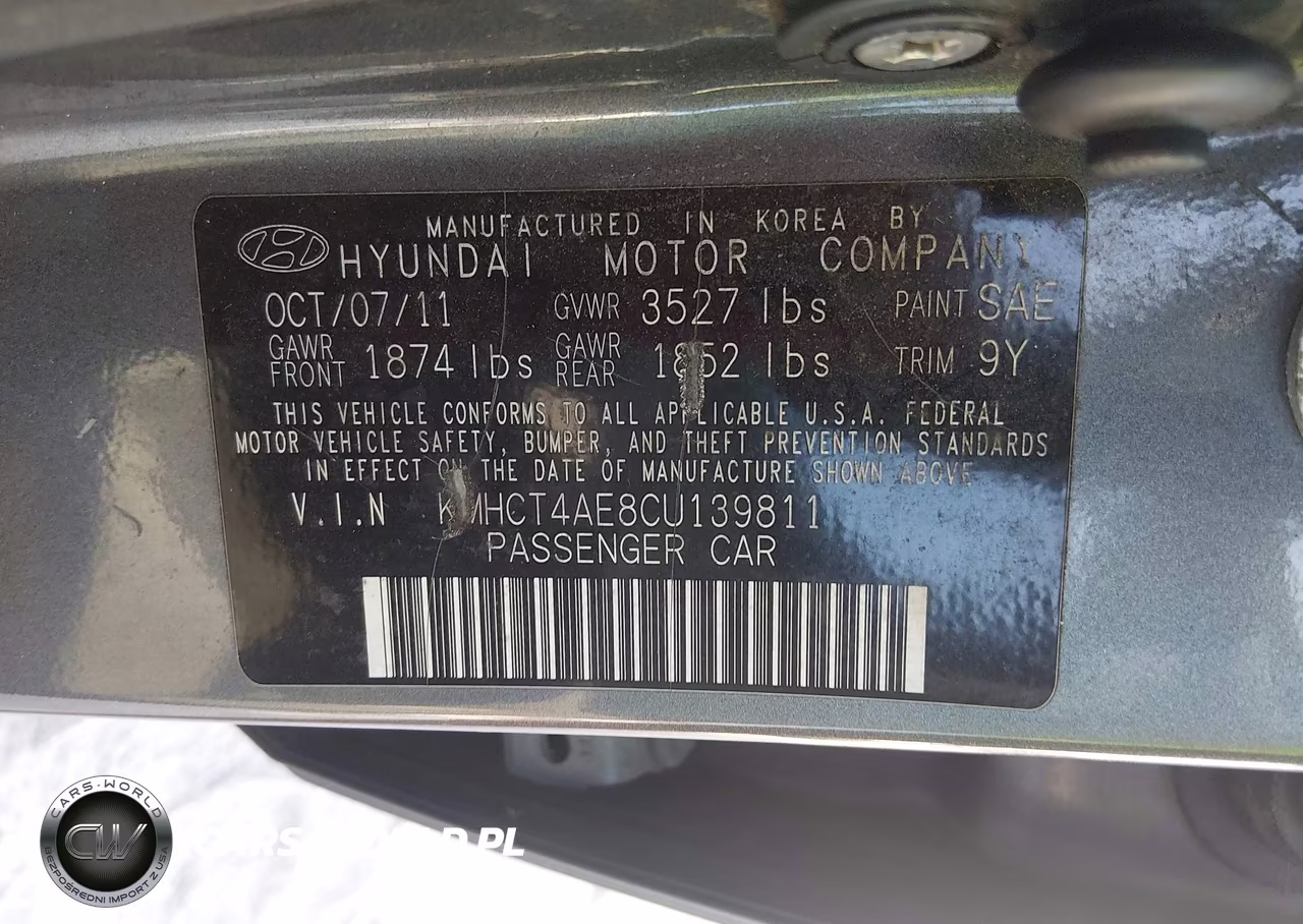 2012 Hyundai Accent Gls VIN:KMHCT4AE8CU139811 - 9