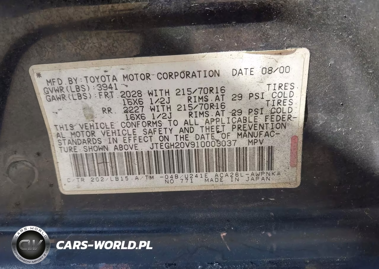 2001 Toyota Rav4 VIN:JTEGH20V910003037 - 9