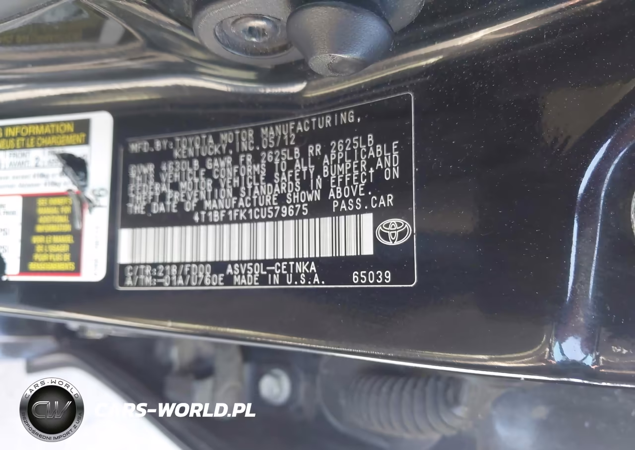 2012 Toyota Camry Le VIN:4T1BF1FK1CU579675 - 9