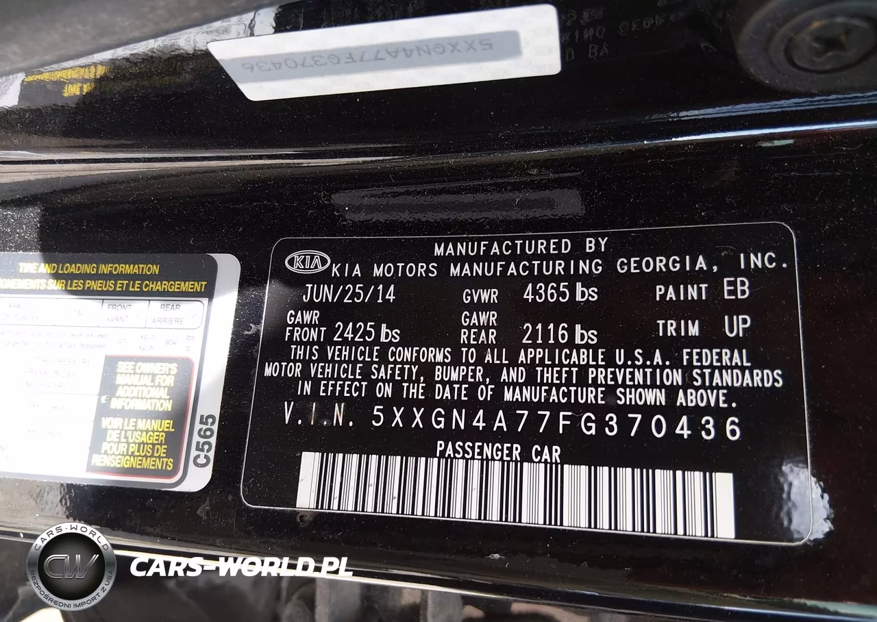 2015 Kia Optima Ex VIN:5XXGN4A77FG370436 - 9