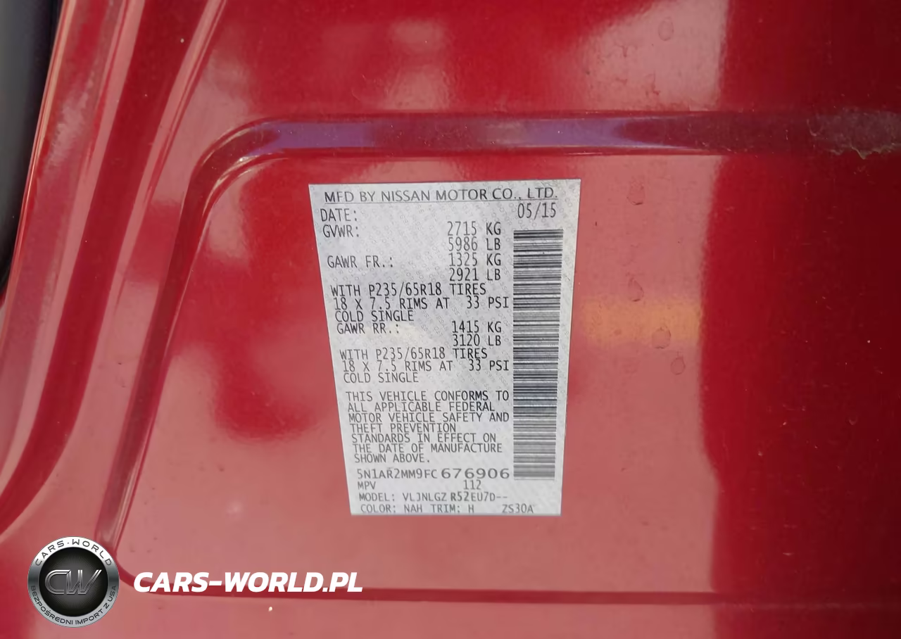 2015 Nissan Pathfinder Sl VIN:5N1AR2MM9FC676906 - 9