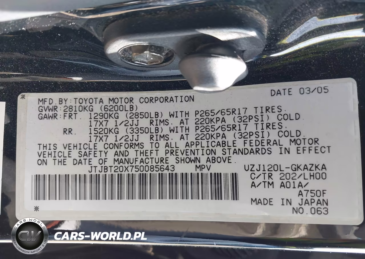 2005 Lexus Gx 470 VIN:JTJBT20X750085643 - 9