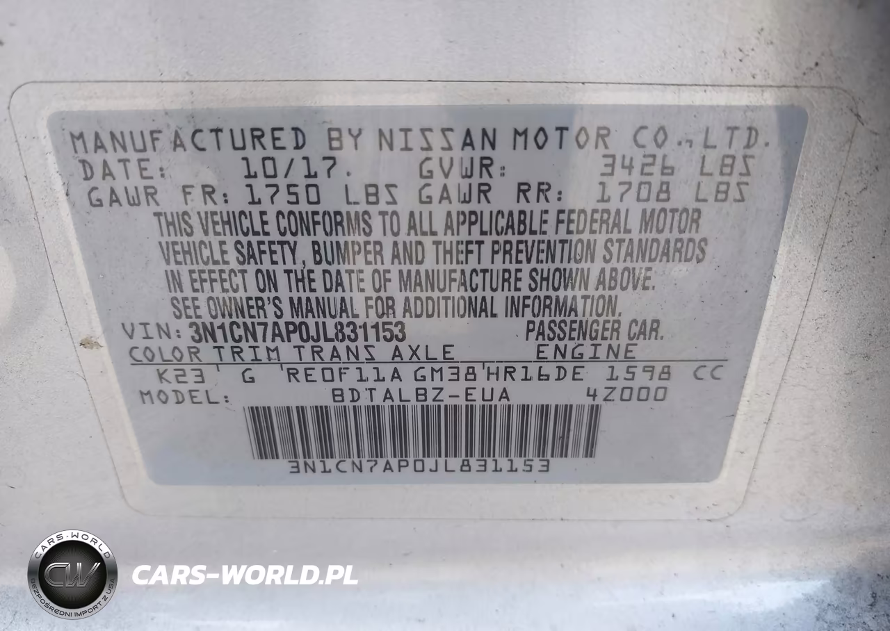 2018 Nissan Versa 1.6 Sv VIN:3N1CN7AP0JL831153 - 9