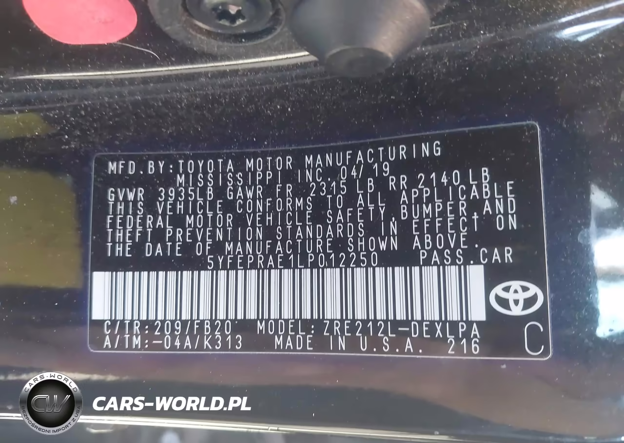 2020 Toyota Corolla Le VIN:5YFEPRAE1LP012250 - 9