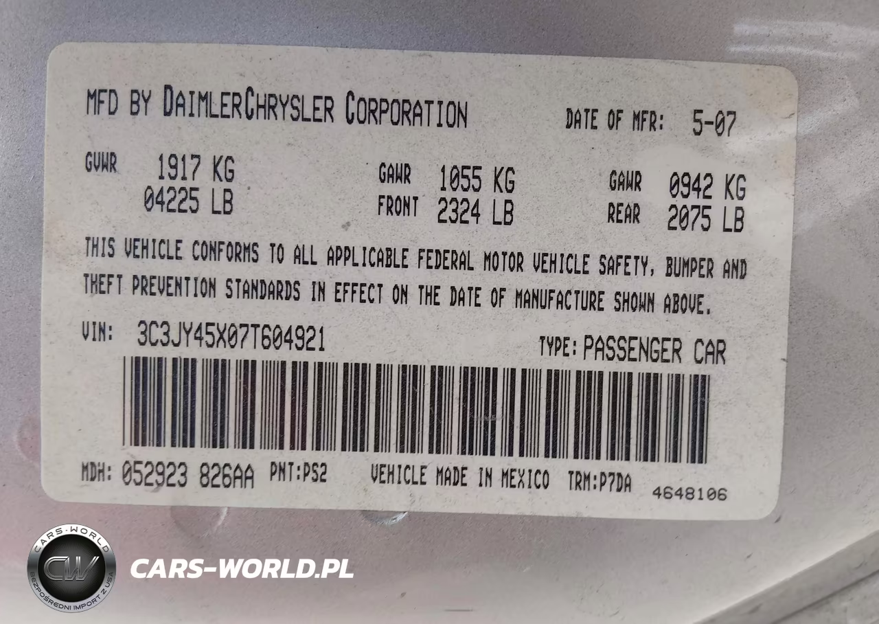 2007 Chrysler Pt Cruiser VIN:3C3JY45X07T604921 - 9