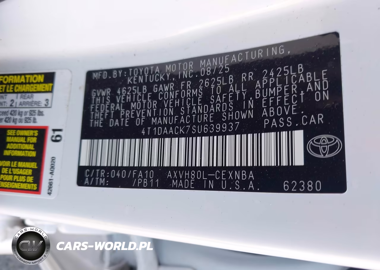 2025 Toyota Camry Le VIN:4T1DAACK7SU639937 - 9