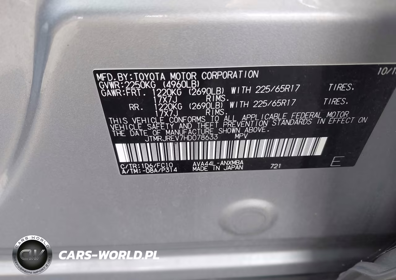 2017 Toyota Rav4 Hybrid Xle VIN:JTMRJREV7HD078633 - 9