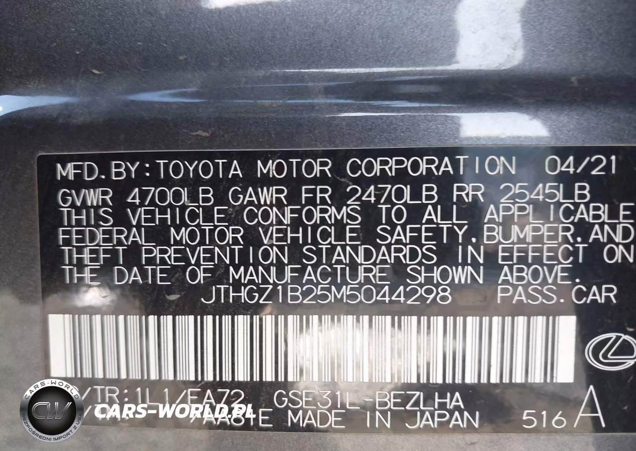 2021 Lexus Is 350 F Sport VIN:JTHGZ1B25M5044298 - 9