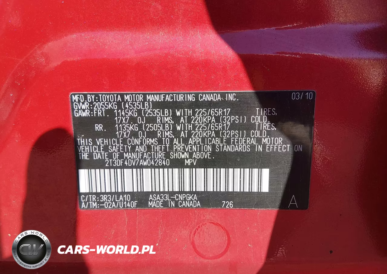 2010 Toyota Rav4 Limited VIN:2T3DF4DV7AW042840 - 9