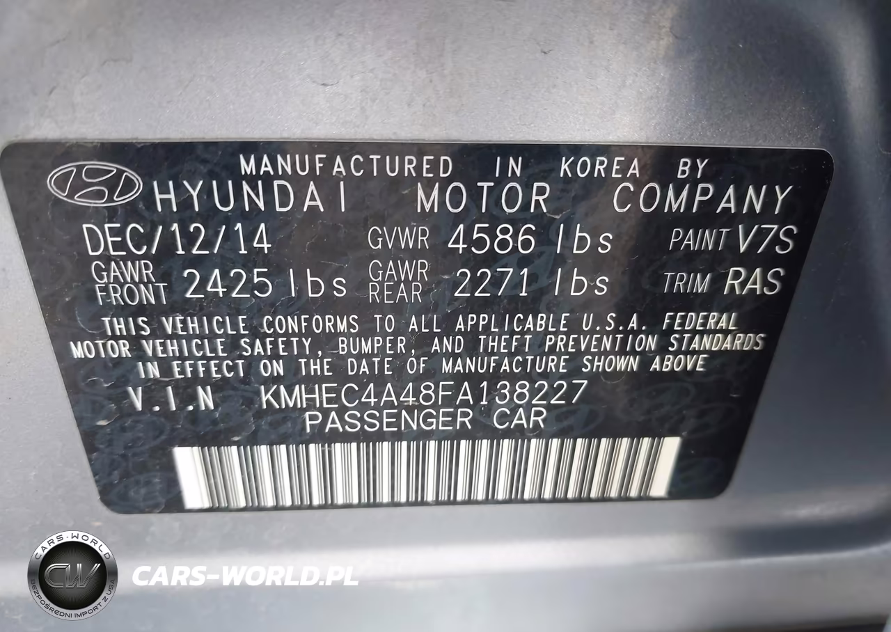 2015 Hyundai Sonata Hybrid VIN:KMHEC4A48FA138227 - 9