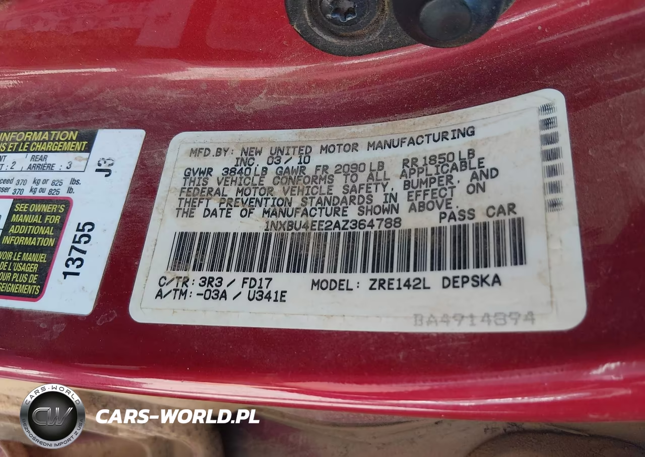 2010 Toyota Corolla S VIN:1NXBU4EE2AZ364788 - 9