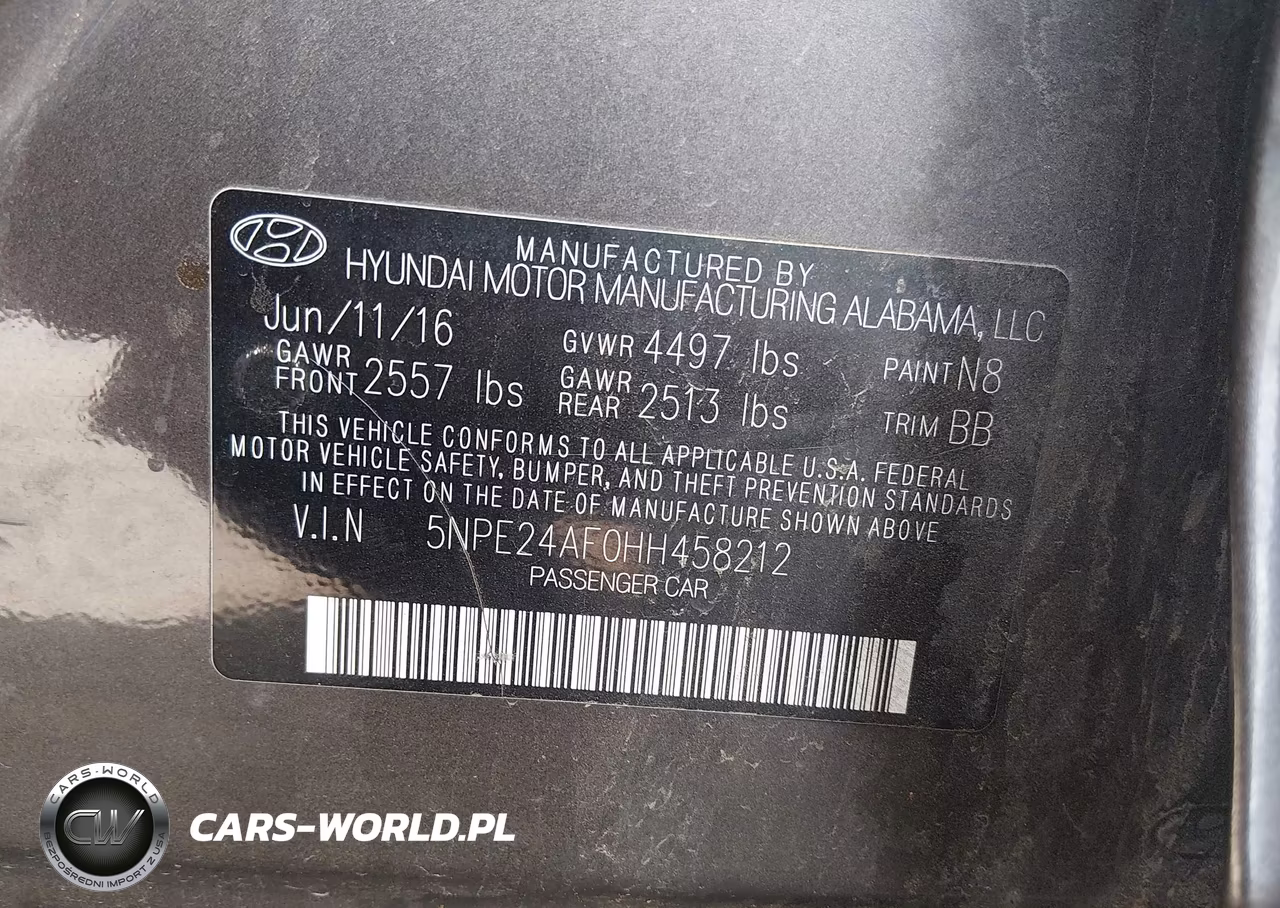 2017 Hyundai Sonata VIN:5NPE24AF0HH458212 - 9