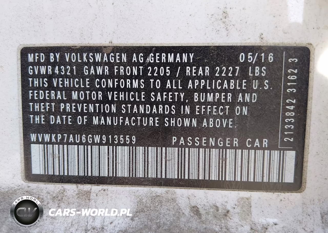 2016 Volkswagen E-Golf Se VIN:WVWKP7AU6GW913559 - 9