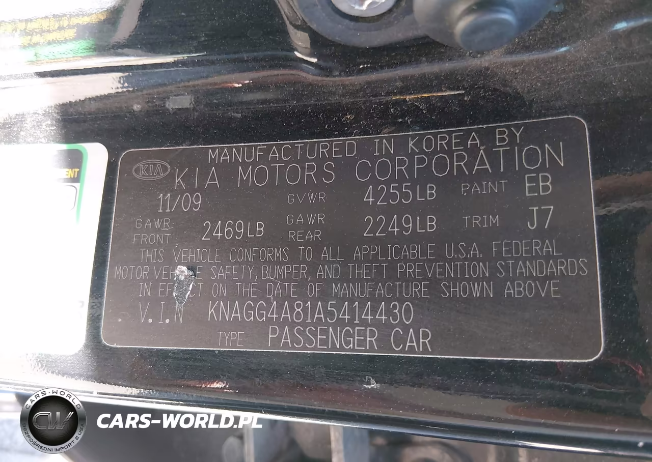2010 Kia Optima Lx VIN:KNAGG4A81A5414430 - 9