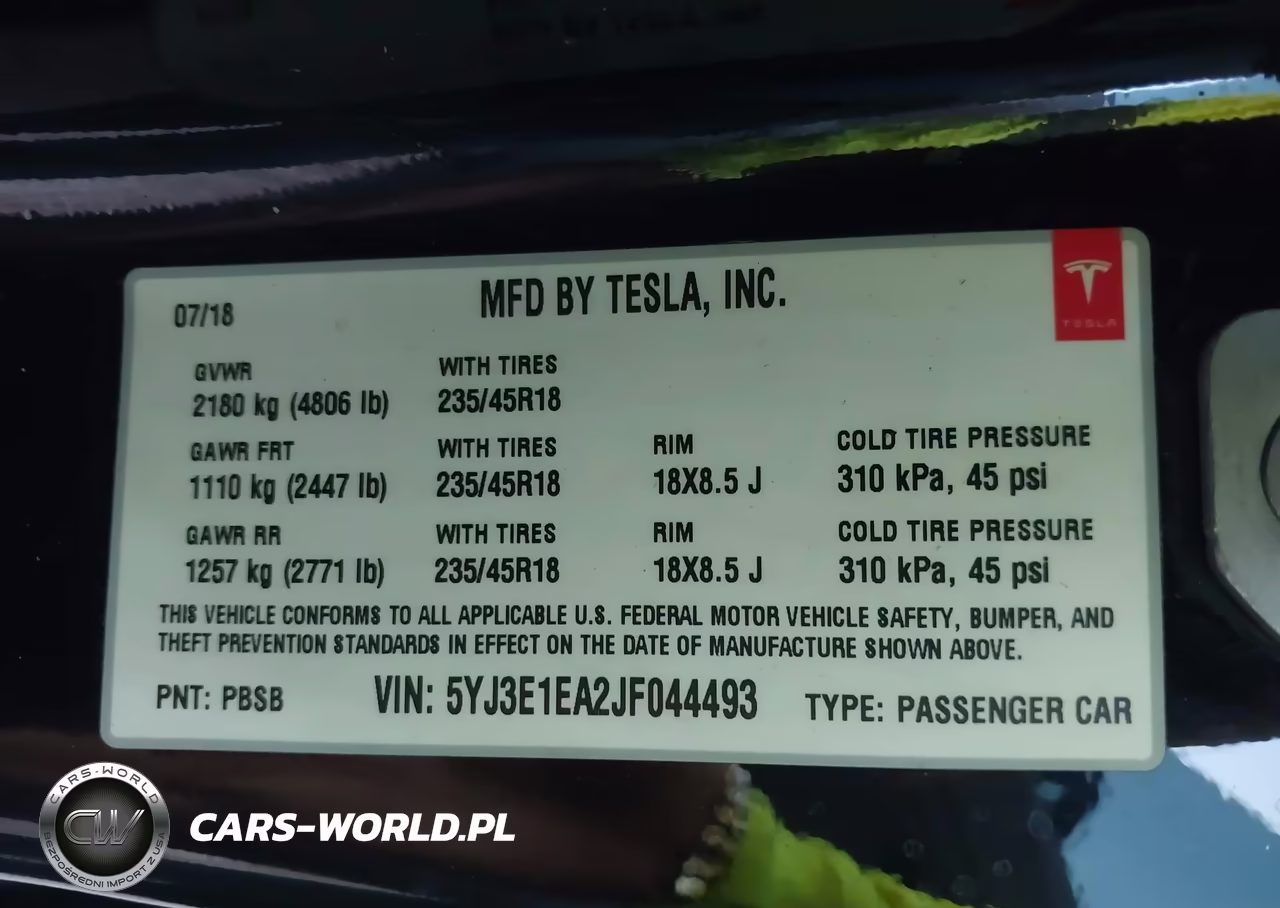 2018 Tesla Model 3 Long Range-Mid Range VIN:5YJ3E1EA2JF044493 - 9