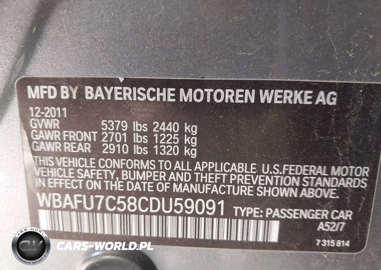 2012 BMW 535I xDrive VIN:WBAFU7C58CDU59091 - 9