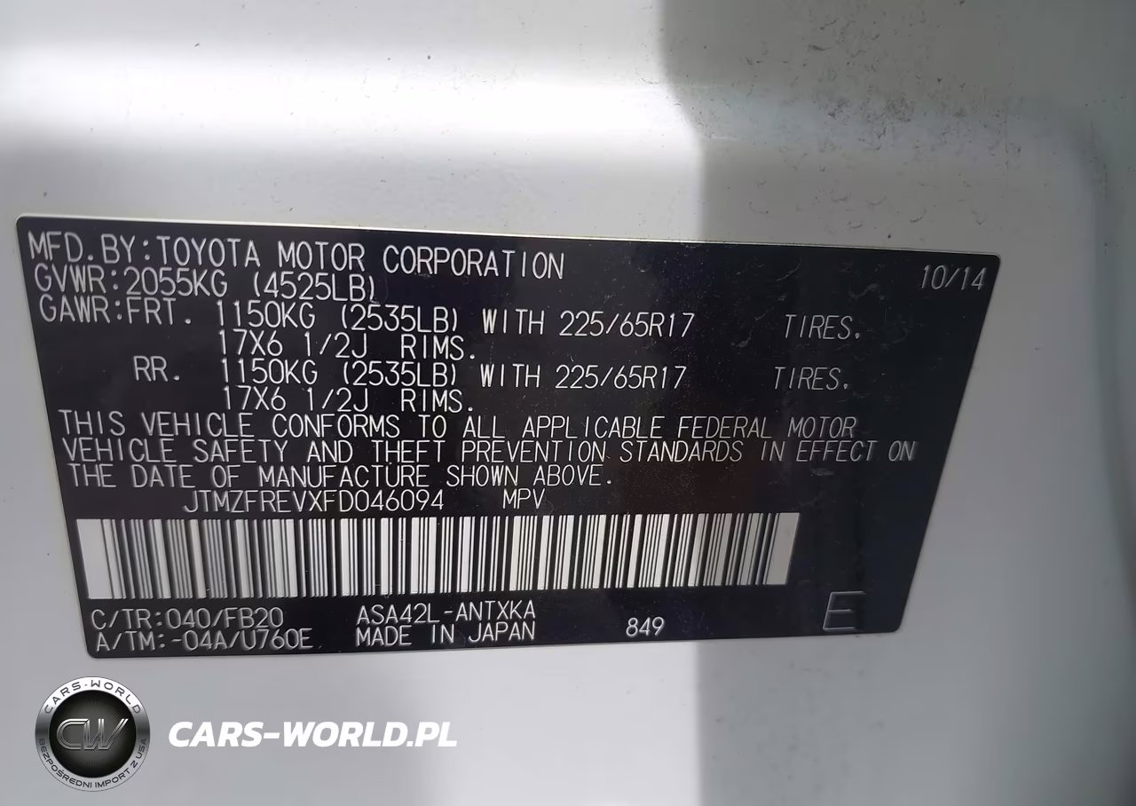 2015 Toyota Rav4 Le VIN:JTMZFREVXFD046094 - 9